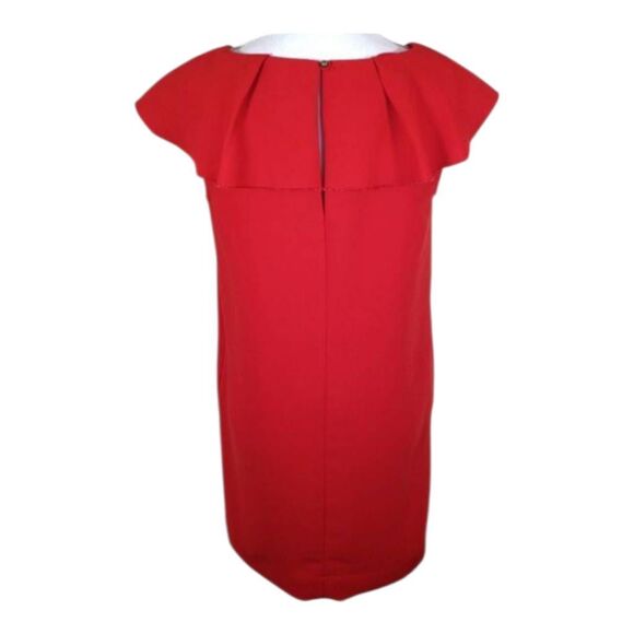 BANANA REPUBLIC RED FLUTTER SLEEVE SHIFT DRESS SZ.2 EUC. - Picture 4 of 6